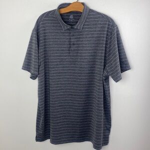 Champion Mens Gray & Purple Striped Polo Shirt XXL Polyester Spandex Blend